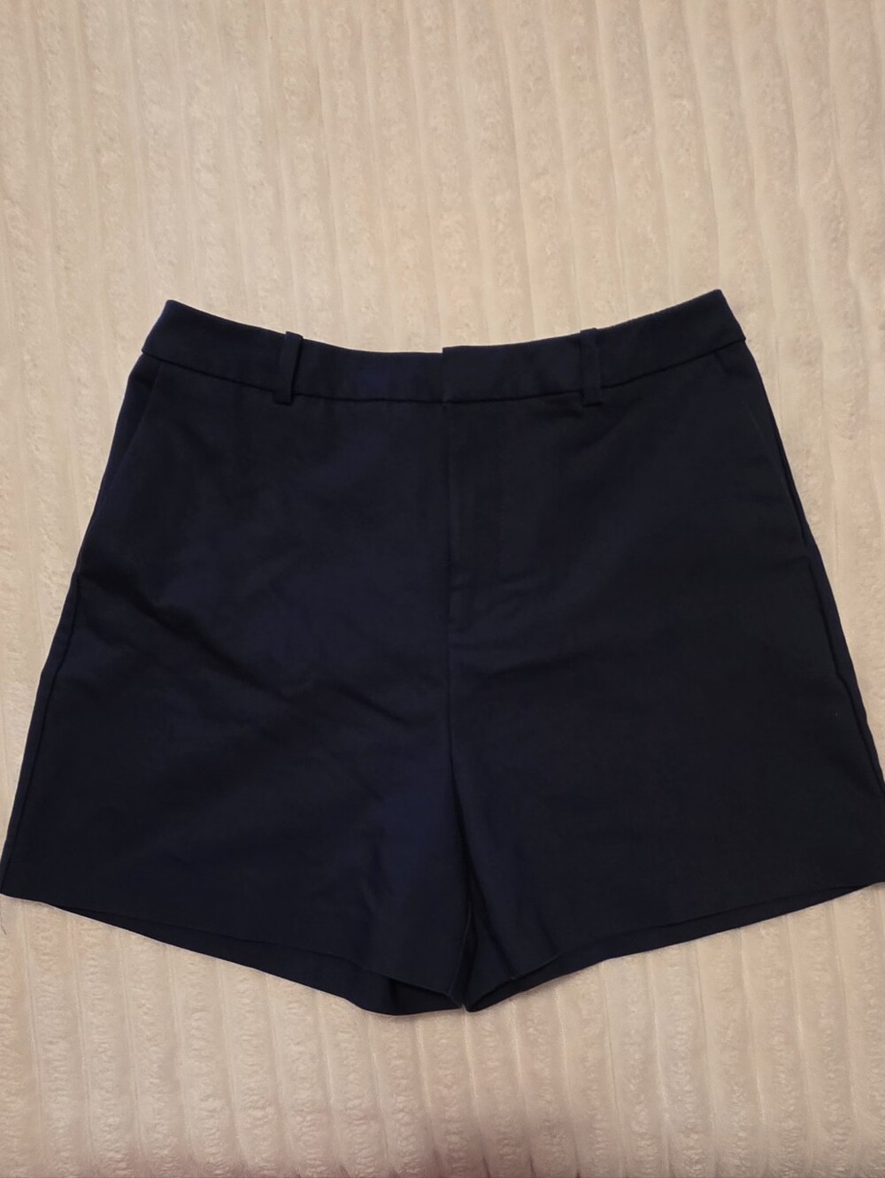 Mango Navy High-Rise Tailored Shorts Size S